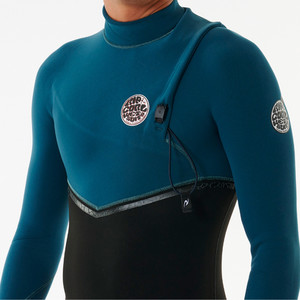 2024 Rip Curl Mens E-Bomb 4/3mm Zip Free Wetsuit 14TMFS - Blue Green